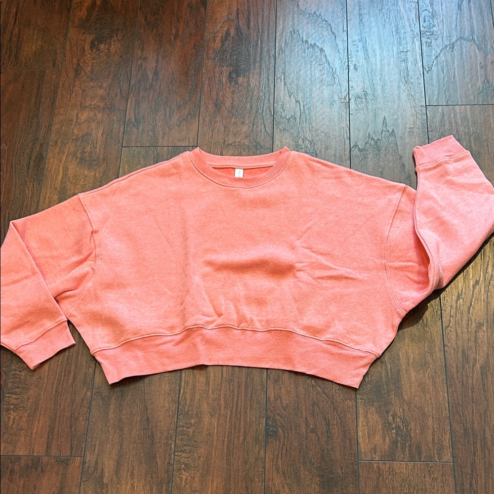 Coral Cropped Sweatshirt